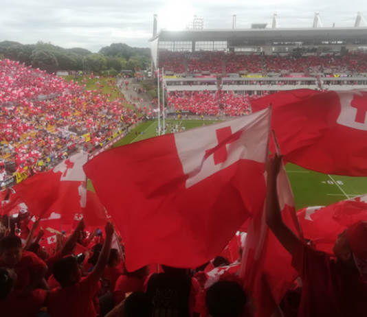 Tongan RL "sea of red"