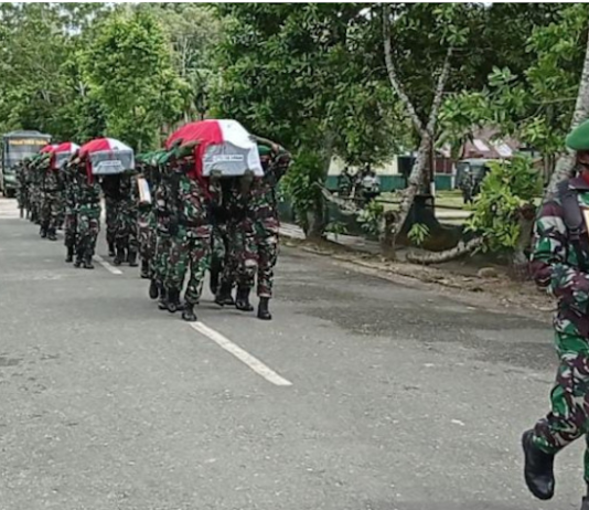 Burial for the Indonesian soldiers
