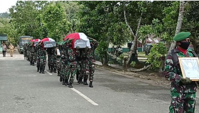 Burial for the Indonesian soldiers