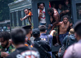 Arrested Papuan activists in Jakarta 300921