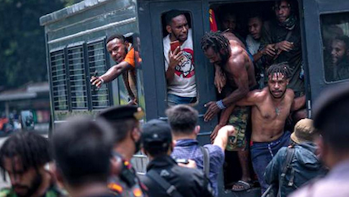 Arrested Papuan activists in Jakarta 300921