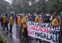 A student protest in central Jakarta