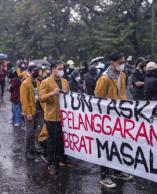 A student protest in central Jakarta
