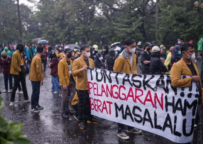 A student protest in central Jakarta