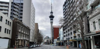 Downtown Auckland under lockdown