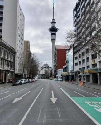 Downtown Auckland under lockdown