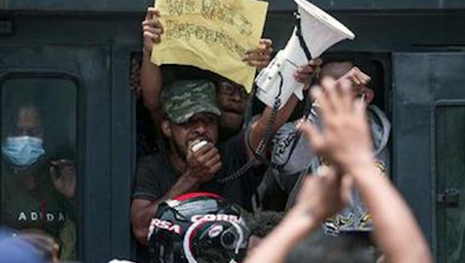 Arrested Papuan activists protest 30-09-2021