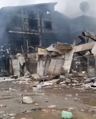 Honiara's Chinatown in ruins