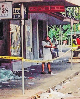 Damage in Suva after Fiji's third coup in 2000.