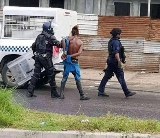 Solomon Islands police arrest a suspect