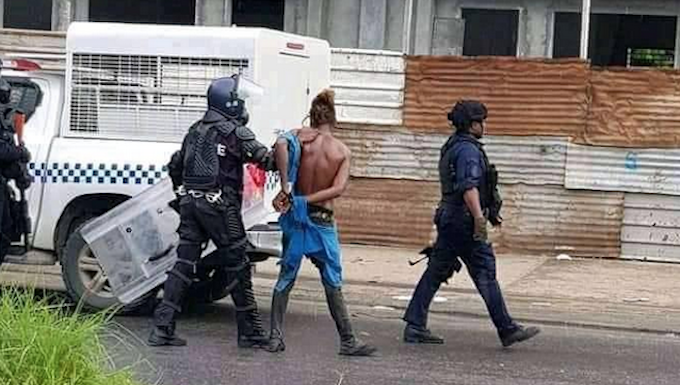 Solomon Islands police arrest a suspect