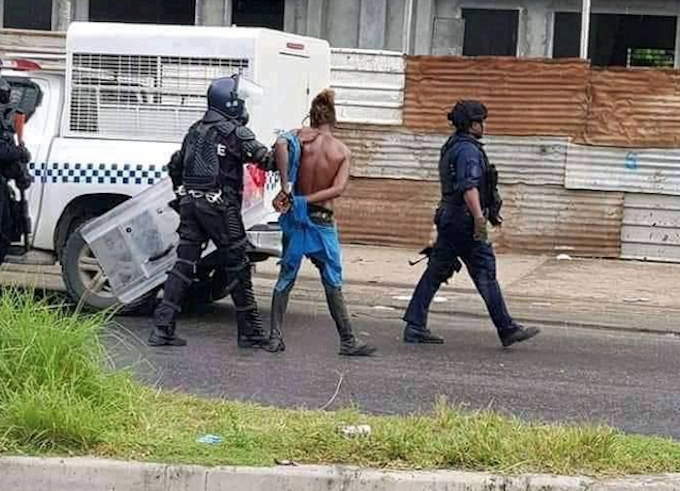 Solomon Islands police arrest a suspect