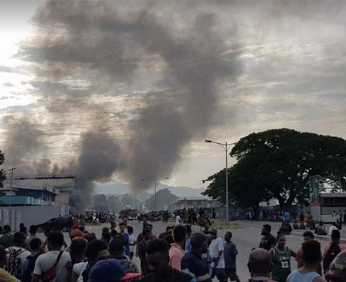 The rioting in Honiara today.