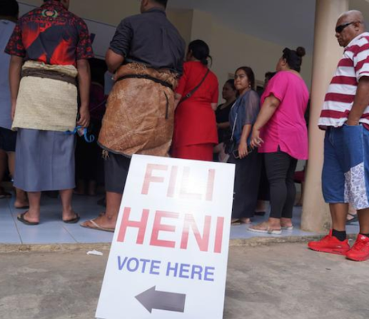 Voters from Vava'u queue