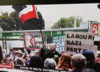 Anti-vaxxer protesters at Whanganui