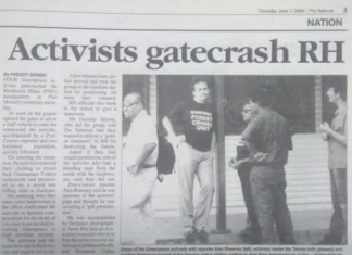 "Activists gatecrash RH!"