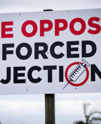 An anti-vax sign in Northland