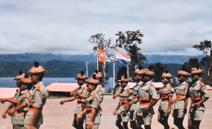 Dutch and West Papuan flags