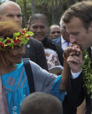 French President Emmanuel Macron in New Caledonia