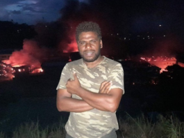 Job Rongo’au reporting on the Honiara riots for ZFM Radio