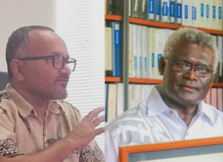 Matthew Wale (left) and Manasseh Sogavare