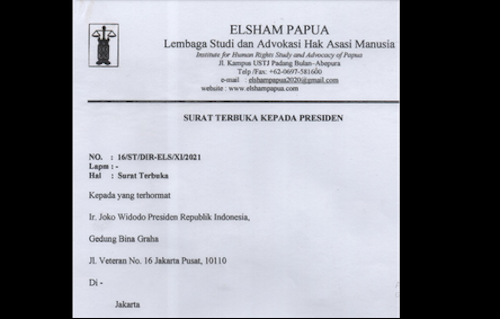 ELSHAM Papua open letter