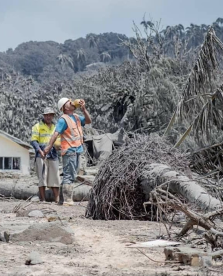 Cleaning up Tonga's volcano ashfall