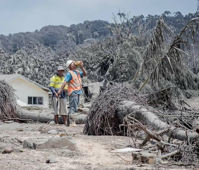 Cleaning up Tonga's volcano ashfall