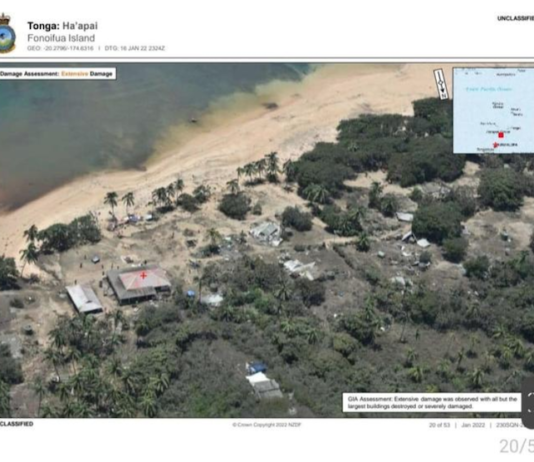 Aerial pictures of the tsunami damage on Fonoifua