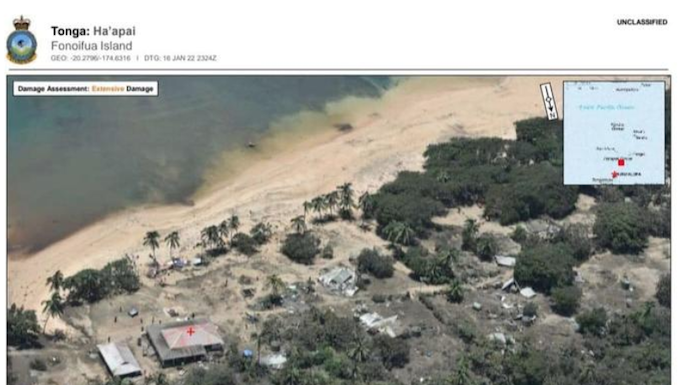 Aerial pictures of the tsunami damage on Fonoifua