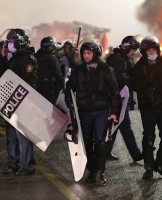 Kazakh police arrest protesters in Almaty