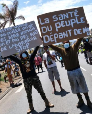 A Noumea demonstration over mandatory vaccination against covid-19