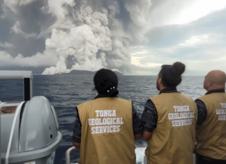 Tongan geologists view the Hunga eruption
