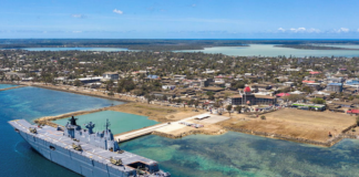 HMAS Adelaide alongside Nuku'alofa wharf