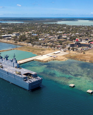 HMAS Adelaide alongside Nuku'alofa wharf