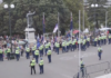 More than 50 police form a ring around the front of New Zealand's Parliament