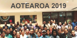 Some of the Papuan students in Aotearoa New Zealand pictured with Papua provincial Governor Lukas Enembe