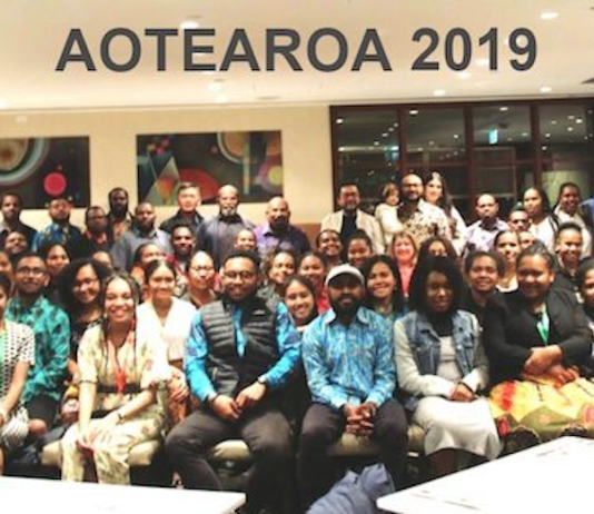 Some of the Papuan students in Aotearoa New Zealand pictured with Papua provincial Governor Lukas Enembe