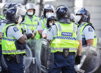Police at the NZ Parliament today