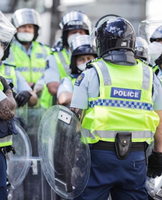 Police at the NZ Parliament today