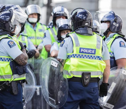 Police at the NZ Parliament today