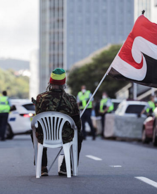 A street chair protest at the Parliament occupation