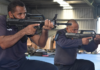 Royal Solomon Islands Police Force officers train with replica guns supplied by the Chinese government