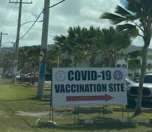 A covid-19 vaccination site in Northern Marianas