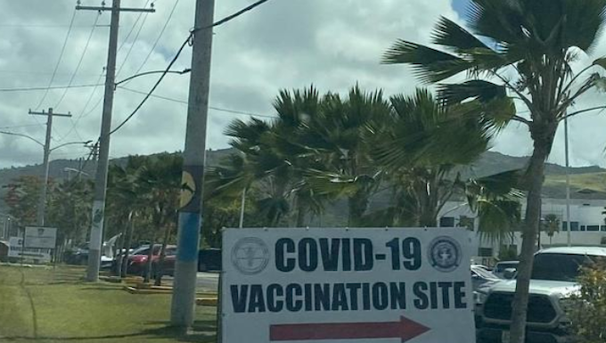 A covid-19 vaccination site in Northern Marianas