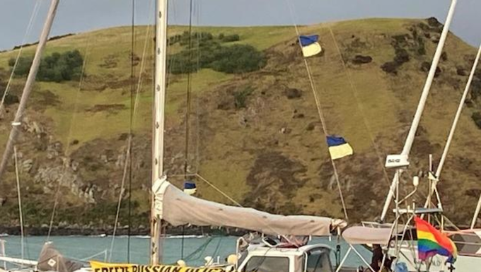 The New Zealand protest flotilla left Whangaruru harbour early today for Helena Bay