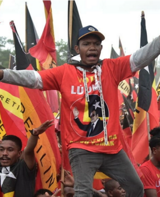 Fretilin supporters at a pre-election rally