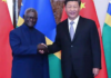 Solomon Islands' Prime Minister Manasseh Sogavare with Chinese President Xi Jinping