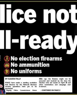Today's Post-Courier front page report on the police procurements problem