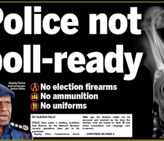 Today's Post-Courier front page report on the police procurements problem